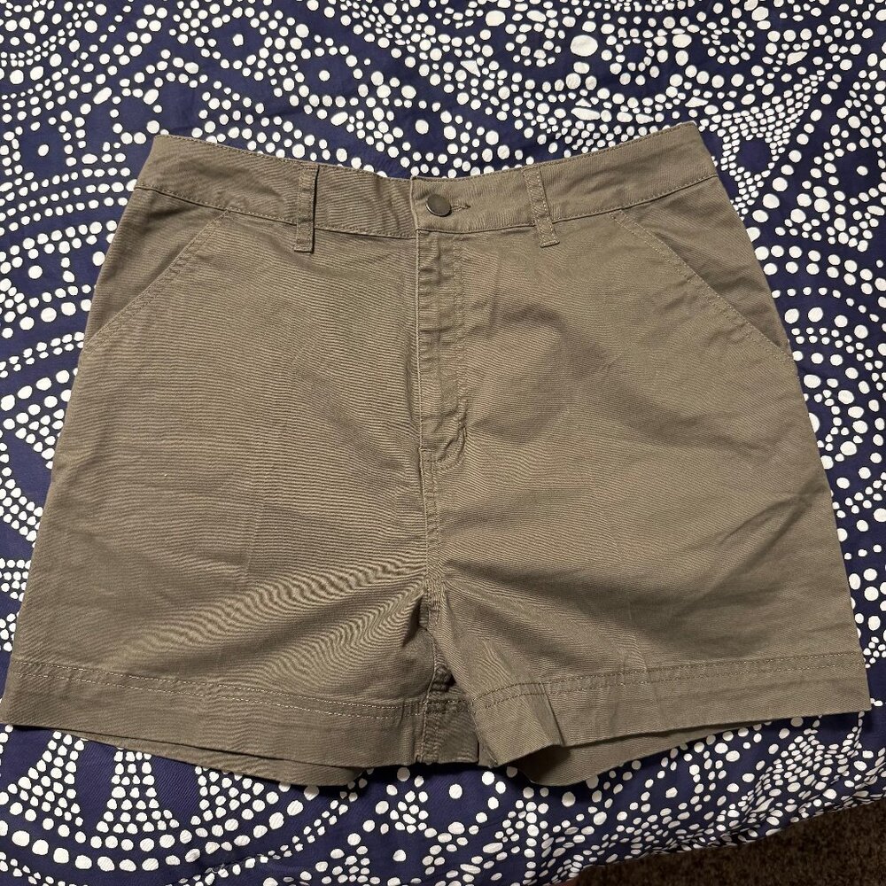 NWT - Tentree Twill High Waist Short - Falcon Brown Organic Cotton - Women's 8
